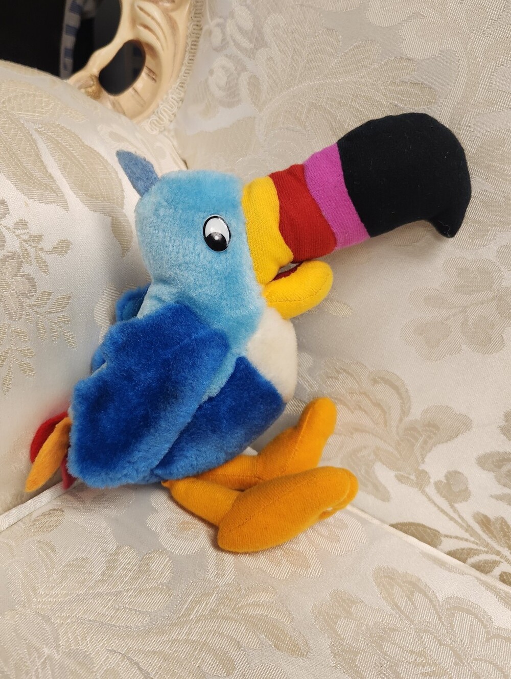 Vintage 1996 Kelloggs Froot Loops Cereal Toucan Sam Mascot Bird 9" Plush Toy‎